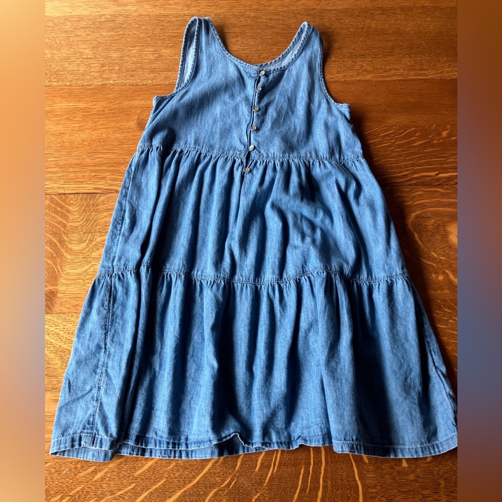 GAP Kids Sleeveless Tiered Denim Dress - Blue